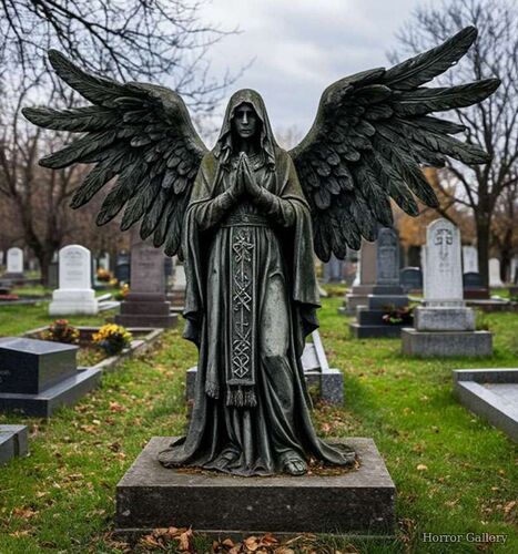 Жуткая кладбищенская скульптура (12)