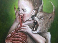 Девочка-зомби поедающая собаку